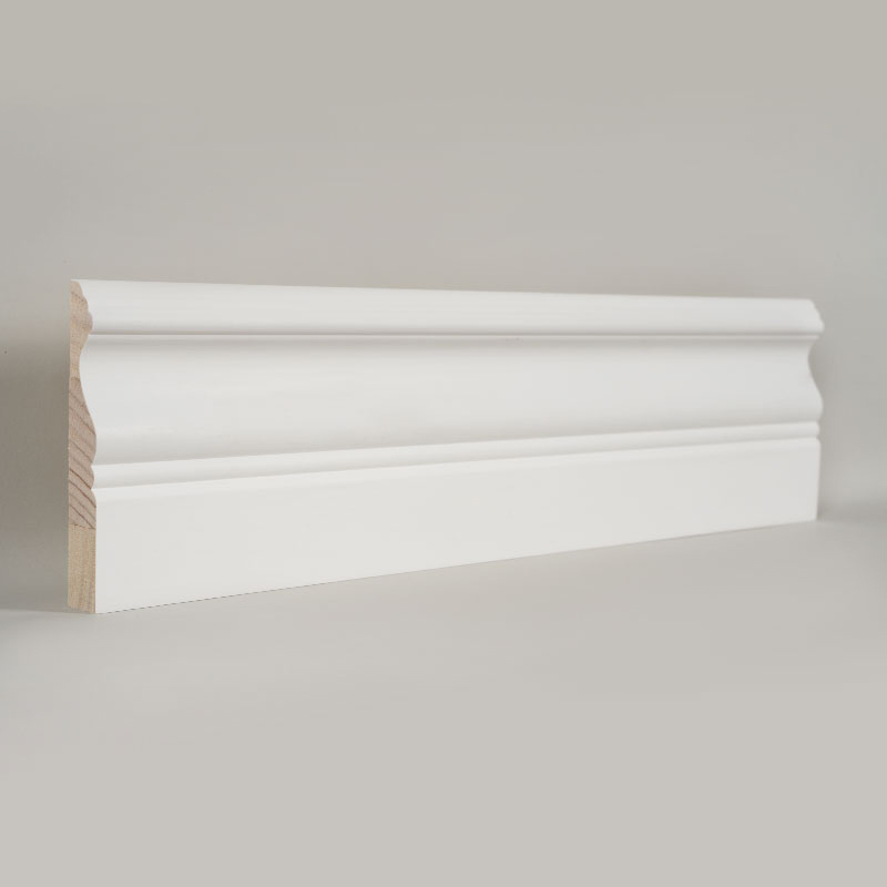 Плинтус из сосны (грунтованный и жемчужно-белый) 3/5 x 4 дюйма